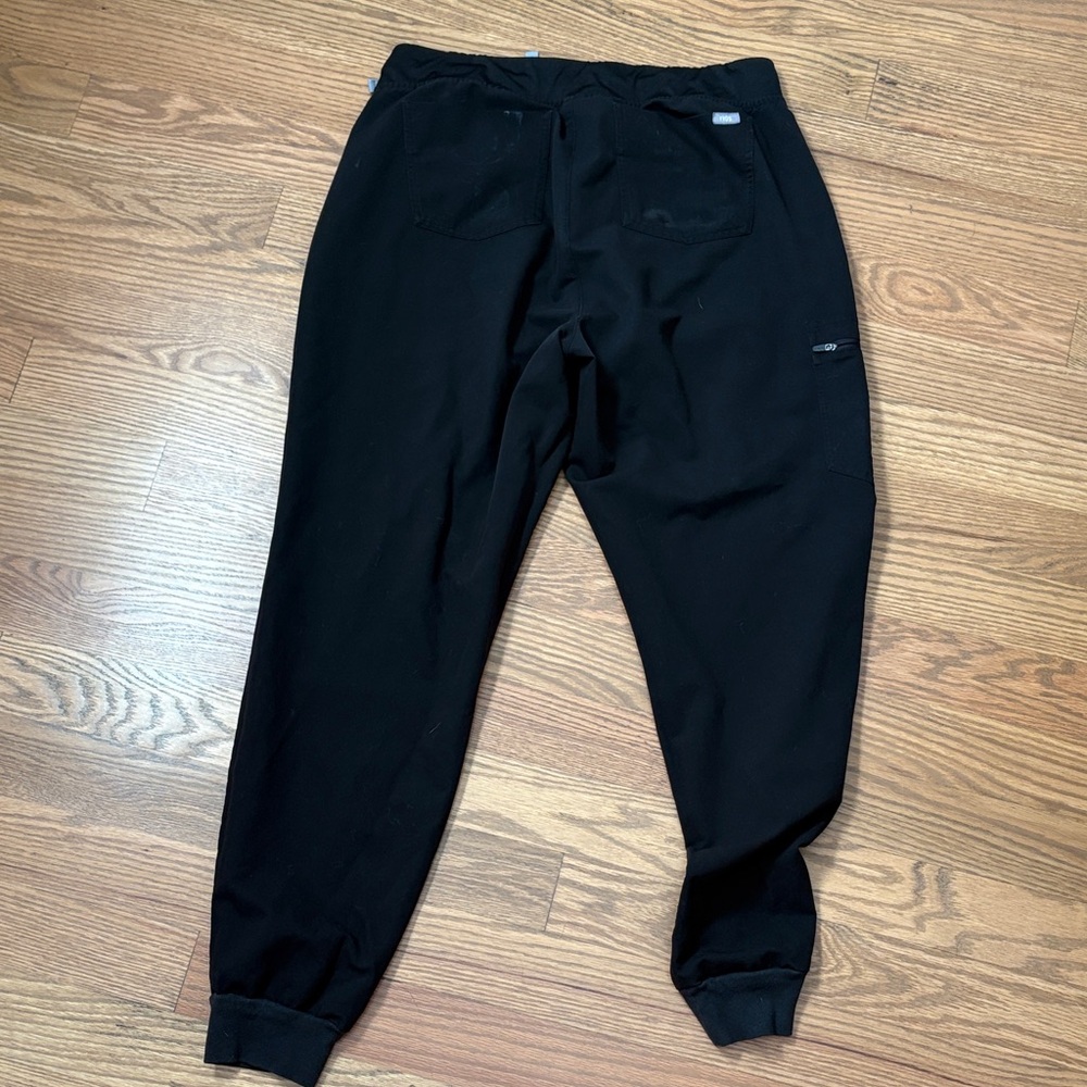 Figs Black Joggers with Light Gray Drawstring - Picture 3 of 4